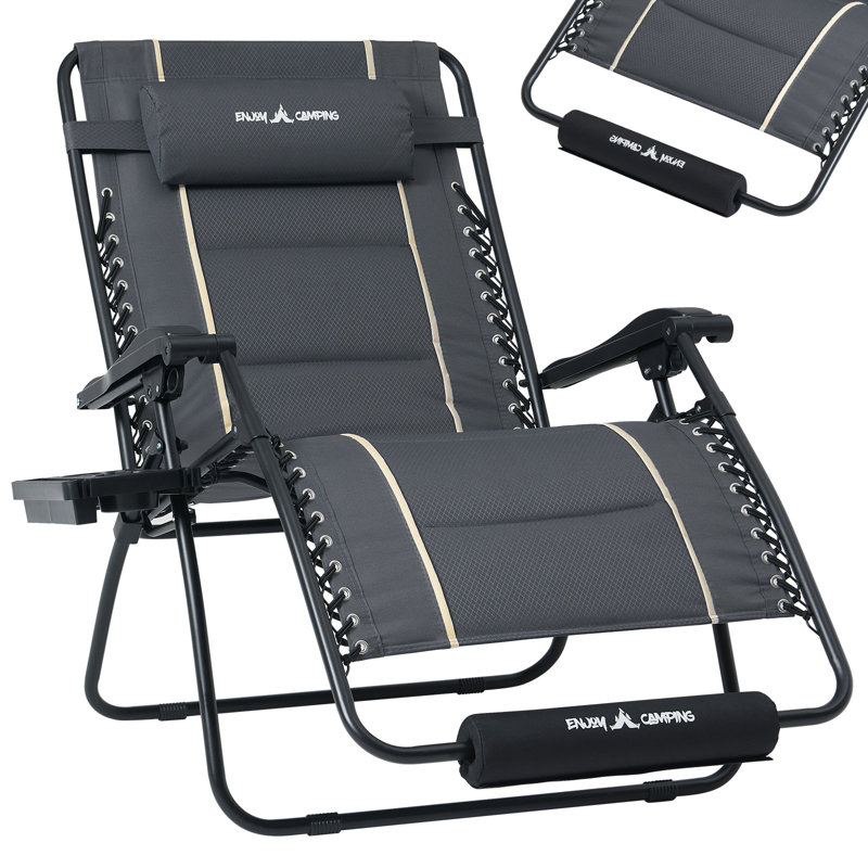 Très grande chaise pliante zéro gravité XXL, supportant 500 lb