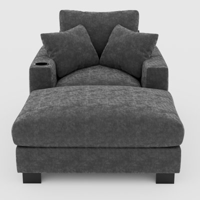Breezia Premium Comfort Indoor Chaise Lounge with USB Port and Cup Holder by NFusion