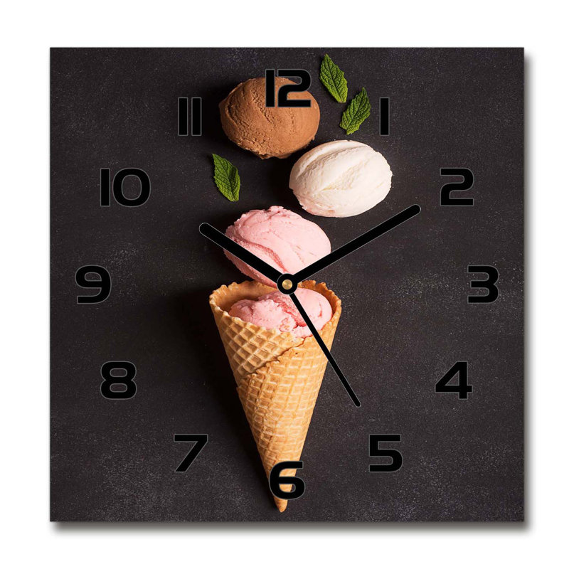 Haoran Glass Wall Clock, Black/Pink/Brown/Green