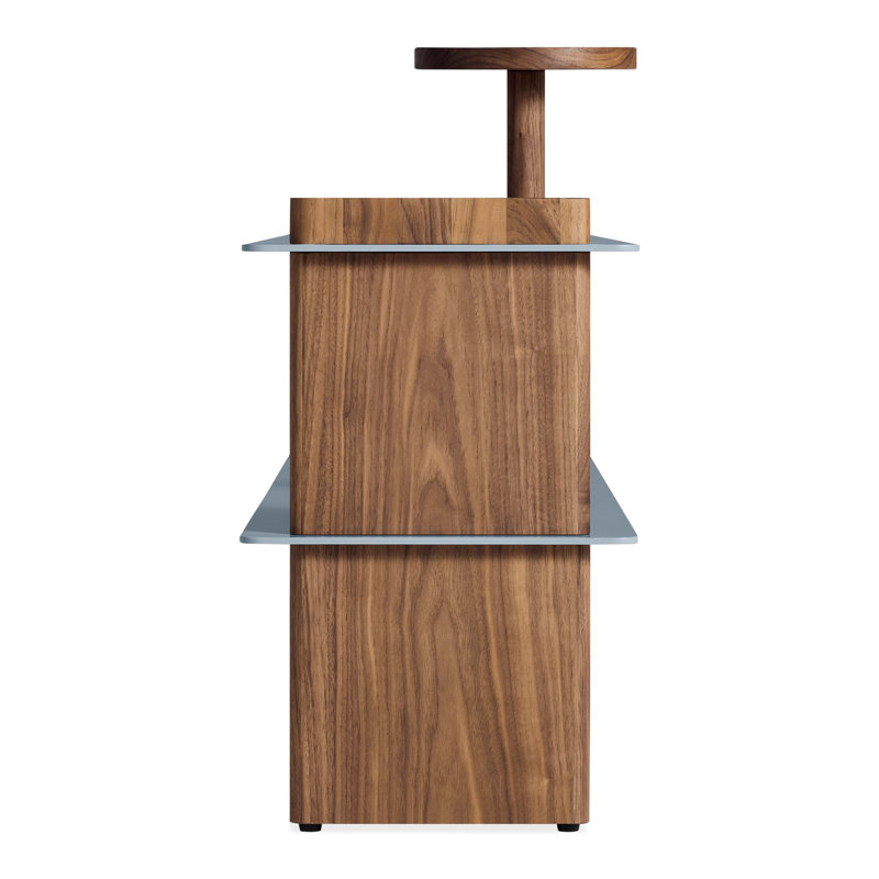 Shoegaze Shoe Rack, Walnut/Gray Blue
