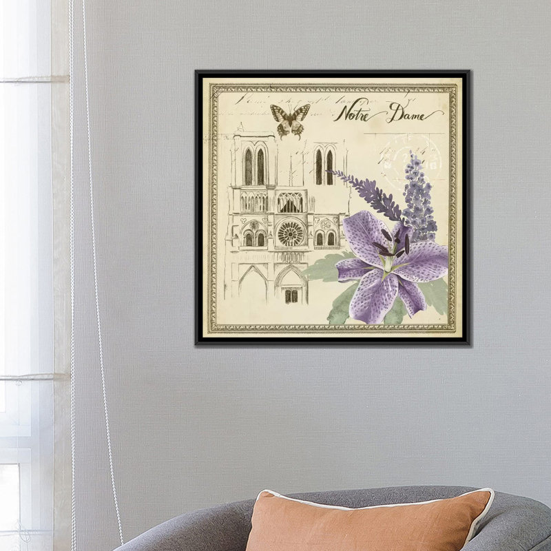 « paris ephemera v », impression sur toile, H 37 po x l 37 po x P 1,5 po, Toile avec cadre noir, Pas de tapis