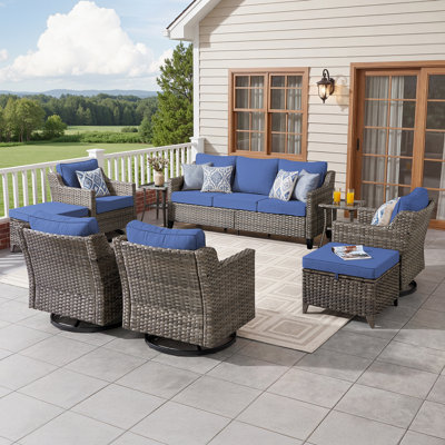 Wicker Patio Furniture Set - Rattan Outdoor Conversation Sets For Garden, Backyard, Balcony And Deck