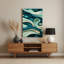 Paysage abstrait 34, art mural en métal vert-584071647