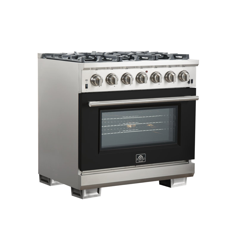 Capriasca 36" 5.32 cu. ft. Freestanding Gas Convection Oven, Black