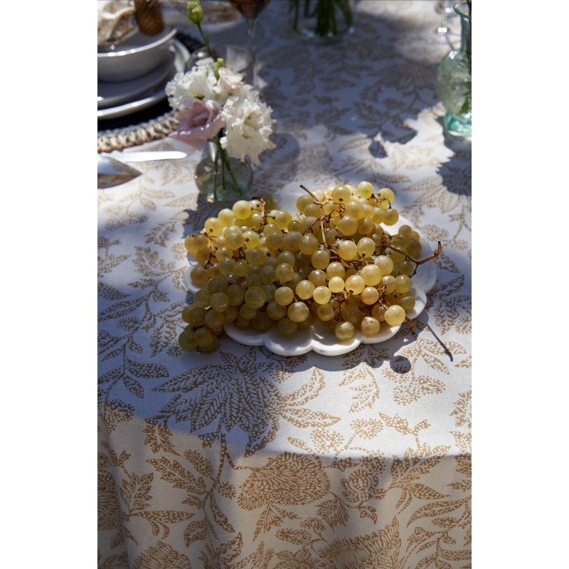 Chloe Handmade Floral Tablecloth, 142" L x 71" W