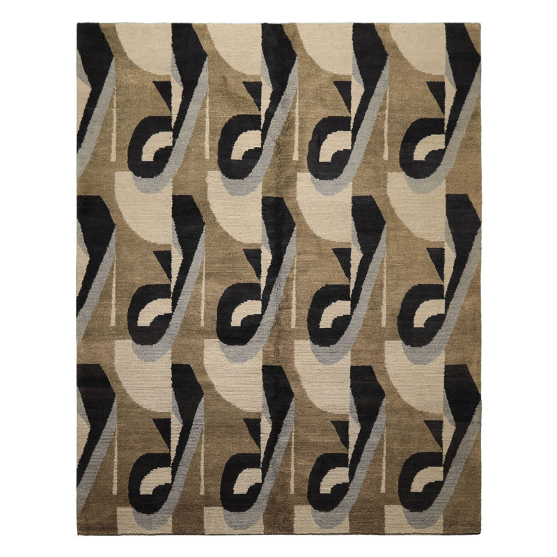 Tapis tibétain moderne et contemporain en laine noué à la main 8 x 10 Tibetano