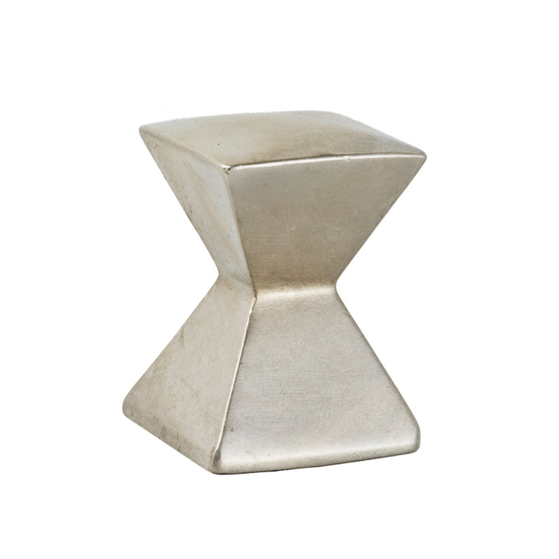 Forged 2 Square Knob, Satin Nickel, 1.125" H x 1.125" W x 1.5" D