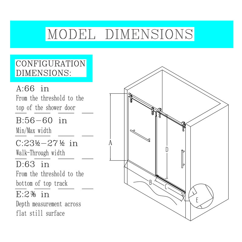 Sumiya Frameless Single Sliding Shower Door With Safety Tempered Glass And Stainless Steel Frame, Gold