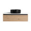 Meuble-lavabo de 36 po avec lavabo en céramique Art Black et tiroir à fermeture en douceur, design moderne pour l'élégance, ton de café principal, matériau en contreplaqué, poignée de tiroir biseautée à extension 2/3 et 45 po, salle de bain, rétractable-130094156