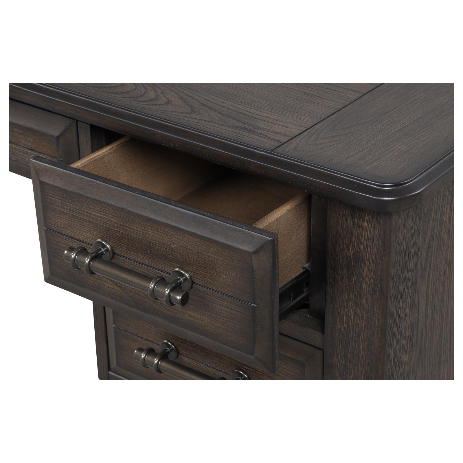 Tatum Aurora 60" Wide 5-Drawer Writing Desk, Mahogany