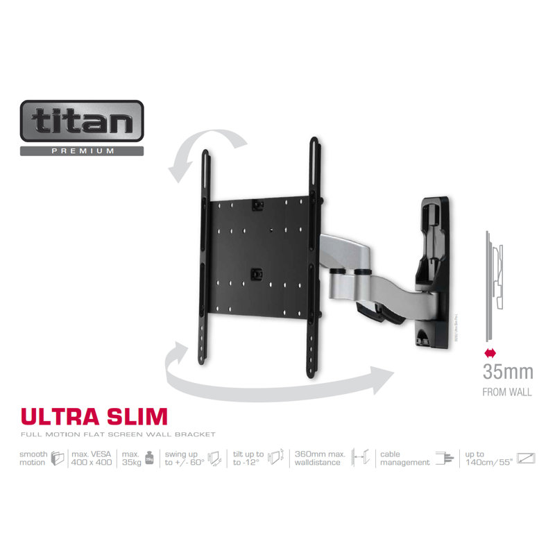 Titan Vivanco Single Screen Wall Mount
