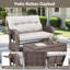 Aluel Patio Outdoor Wicker Chaise Lounge with Ottoman-1237494040