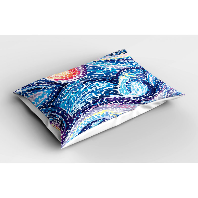 Blue/Red Polyester Microfiber Piece Sham, Twin