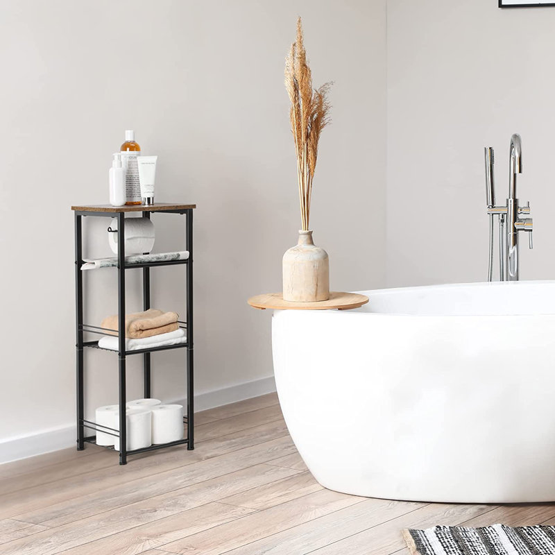 Bathroom Shelves, Black/Oak