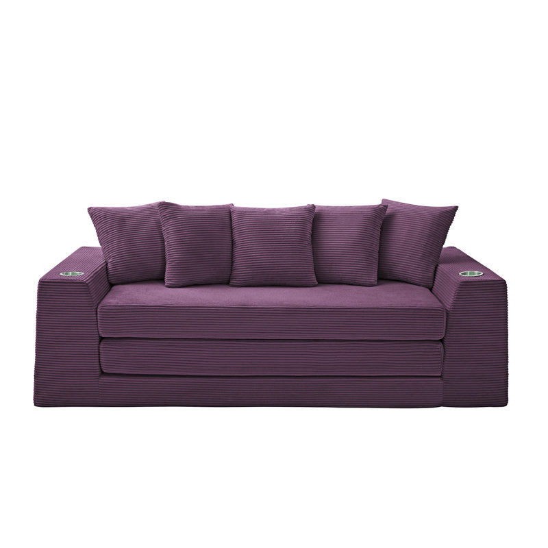 Canapé-lit Boneless, canapé-lit pliable sans assemblage, Purple