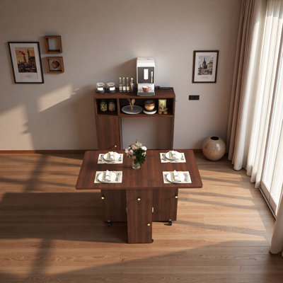 Table de salle à manger pliante multifonctionnelle avec buffet mural et rangement pour petits appartements