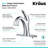 Kraus Arlo Single Hole 1-Handle WaterSense Bathroom Sink Faucet with Drain and Deck Plate-50585525