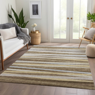Premium Machine Washable Natoma AMF997 Stripes Rug