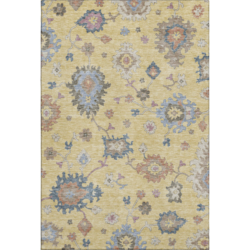 Premium Machine Washable Jaylin AMF1218 Global Rug, Rectangle 3' x 5'
