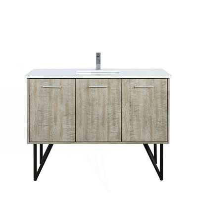 48 In. W X 20 In. D Bath Vanity With Cultured Marble Top And Chrome Faucet Set