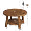Table basse rustique en bois massif de 31,5 po avec rangement à 2 niveaux, convenant au salon ou à la chambre à coucher, brun rustique
