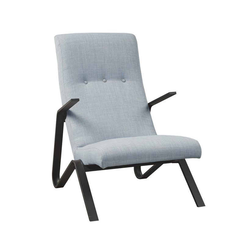Black Modern Accent Chair with Manufactured Wood Frame