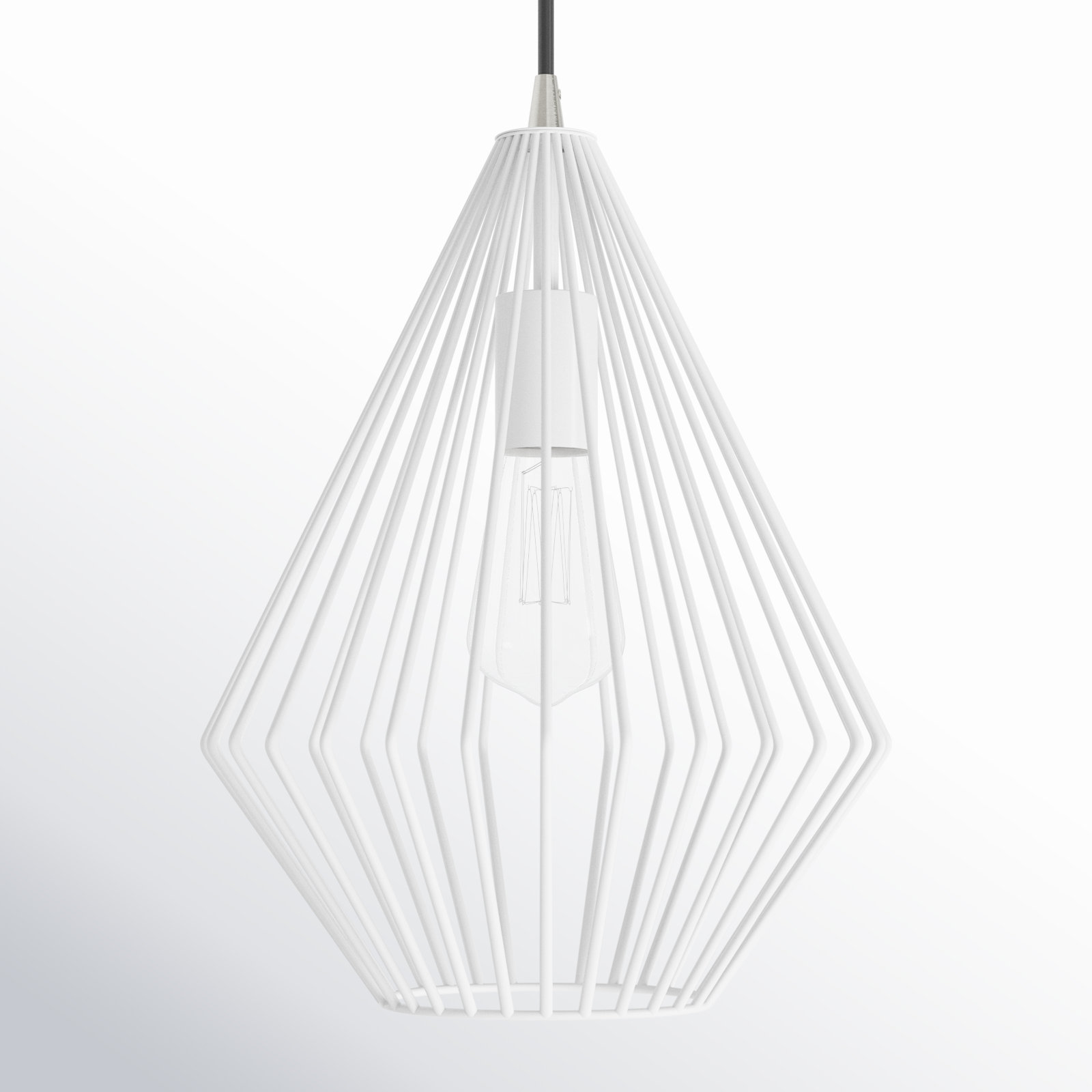 Garfield Single Light Metal Steel Dimmable Pendant, White
