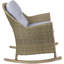 Chaise berçante d'extérieur en osier avec coussins