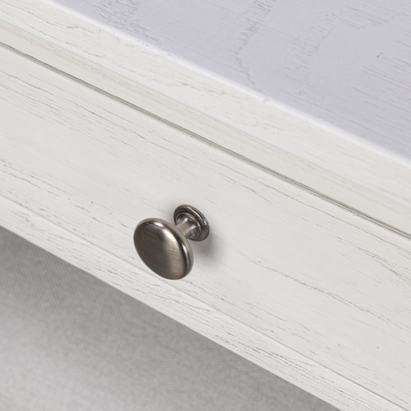 Surfside - Console à 3 tiroirs et 3 tabourets - Blanc vieilli, finition grise, Weathered White, Gris
