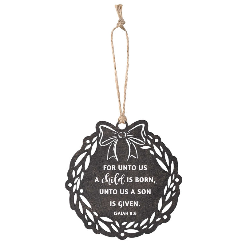 Ornement couronne en métal Christ Savior Bow