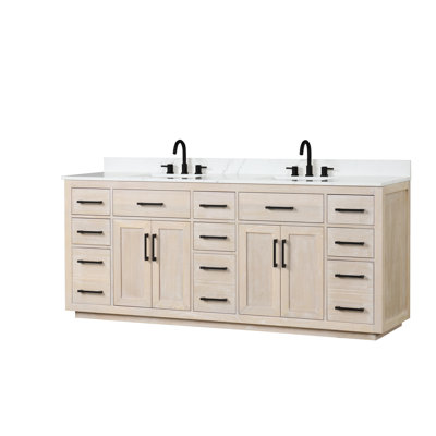 84'' Double Bathroom Vanity with Quartz Top