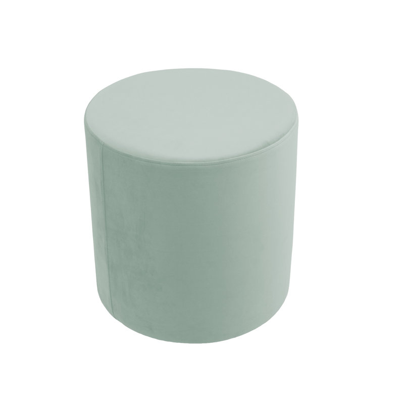 18 inch Round Everyday Microfiber Ottoman, 19 inch Height, Green