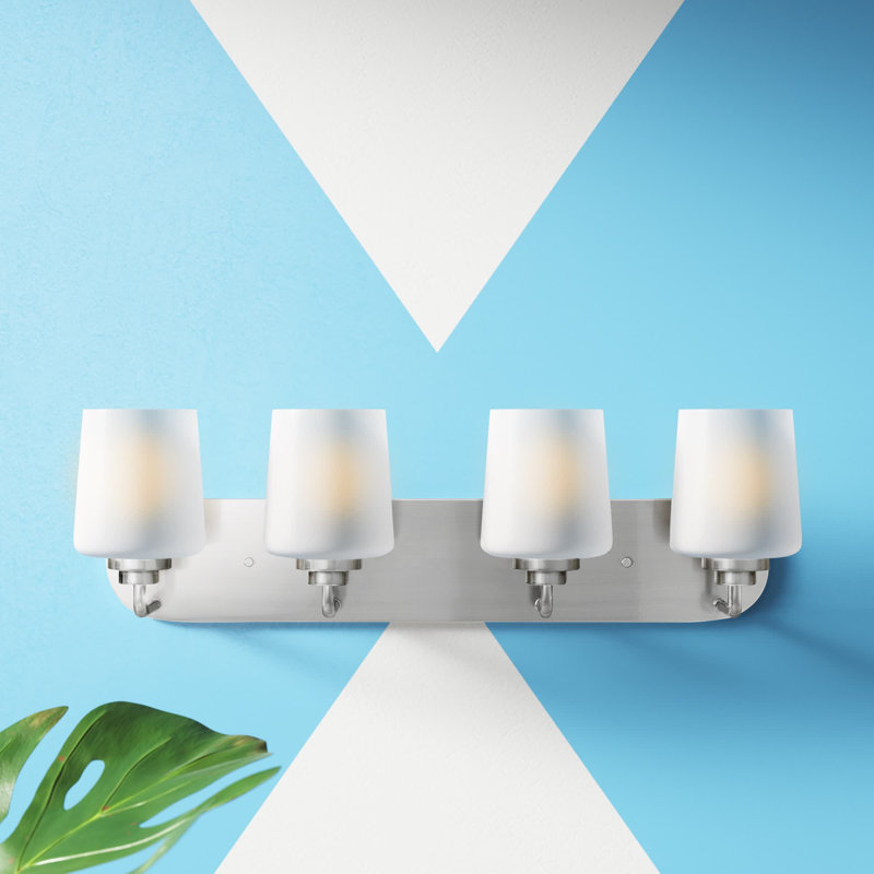 Éclairage pour meuble-lavabo à 4 lumières à intensité variable Windom, Non, Nickel brossé
