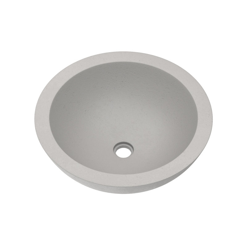 Morro Concrete Handmade Circular Vessel Bathroom Sink, Ash