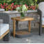 Estate Teak & Wicker Outdoor Accent Table