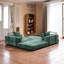 Canapé-lit à dossier en chenille vert foncé