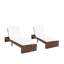 Chaise longue d'extérieur inclinable en bois d'acacia 76,3 po avec coussins (ensemble de 2)-129226971-129226969