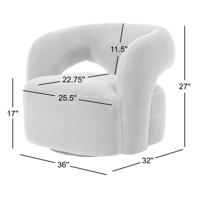 Mazie Swivel Barrel Chair, Monte Olive Polyester Blend