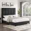 Lit plateforme tapissier Grey Squares-804530539