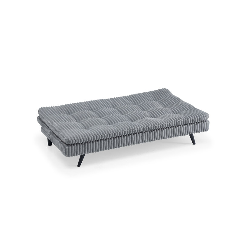 Beige Corduroy Pillow Top Futon, Light Gray Corduroy