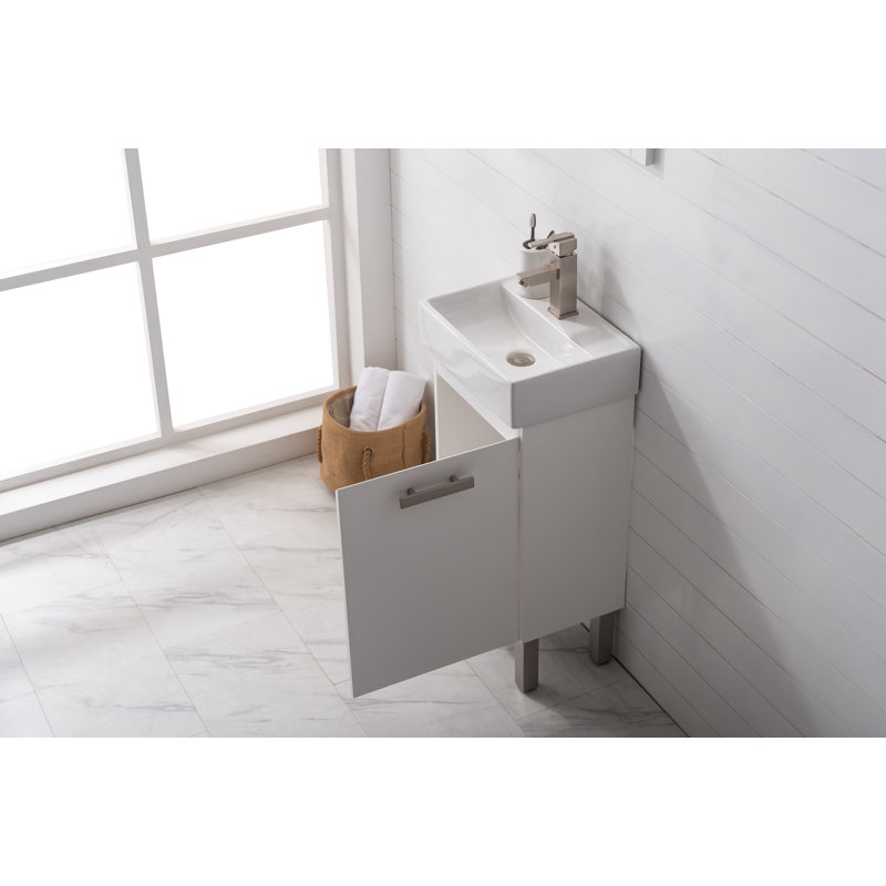 Jarrettsville 16.5'' Single Bathroom Vanity with Porcelain Top, White