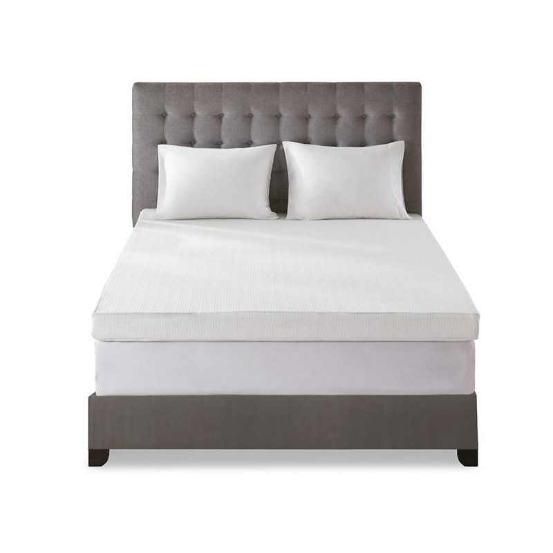 Surmatelas en mousse viscoélastique imprégnée de gel Grince Vince avec housse 3M Gracie Mills, Simple