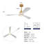 Ventilateur de plafond intérieur chaud 52 pouces avec lumière DEL à intensité variable 3 pales en bois massif, télécommande, moteur à courant continu-121071162-121071167