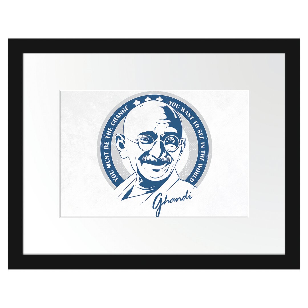 Gerahmtes Poster Ghandi Light