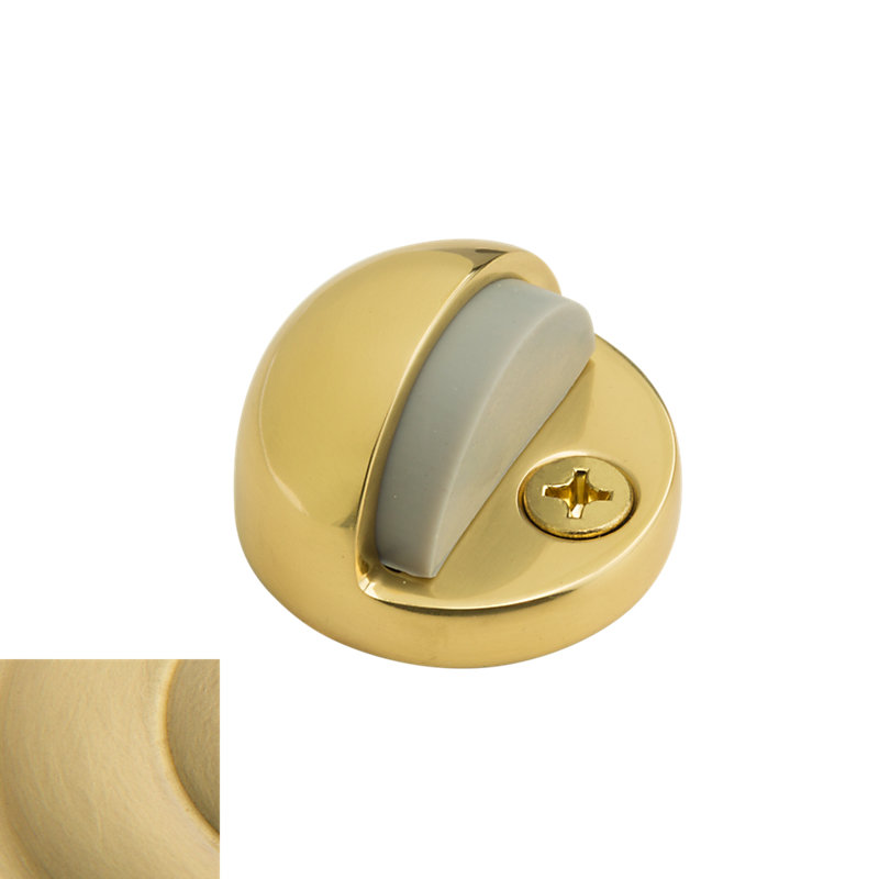 Dome Bumper Floor Mount Stop, Bright Brass, 1.23" H x 1.97" W x 1.91" D