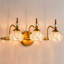 Luminaire de meuble-lavabo à 3 lumières à intensité variable en laiton antique de style rétro Jhanna