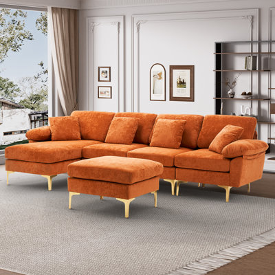 Antelmo 4 - Piece Upholstered Sectional with Ottoman