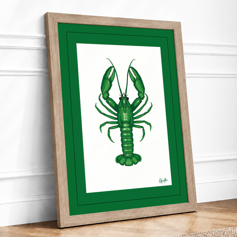 Green Lobster Study Botanical - Print, Oak, A3 - 42.0 x 29.7 cm