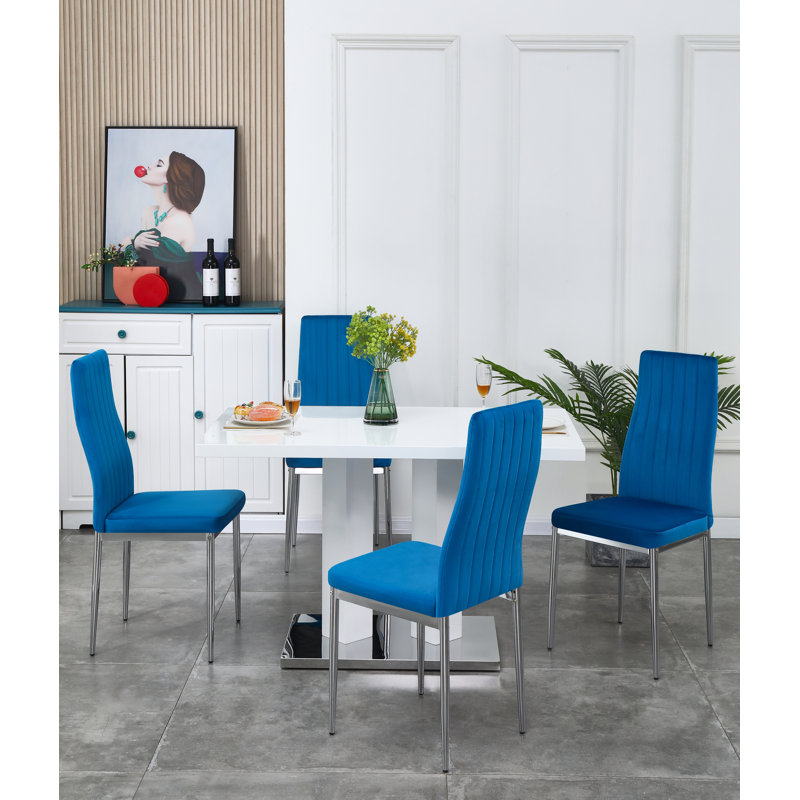 Brittlynn 4 - Person Dining Set, Blue