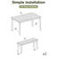 Mobilier de salle à manger en bois 3 pièces pour l'extérieur et l'intérieur avec 2 bancs, conception à grain diagonal moderne, assemblage rapide, patins réglables pour une utilisation sécuritaire faits d'espaces, stable simple et distinctive sur tous les étages